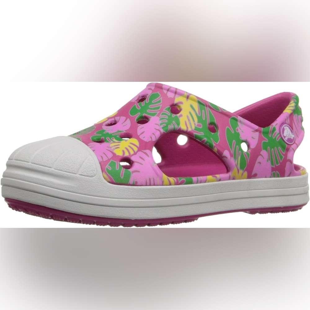 Crocs girl pink leaves summer shoes sandals girl water swim slippers